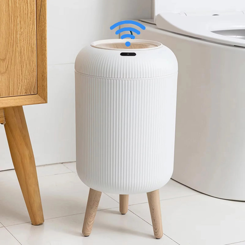 💫 Automatic Motion Sensor Trash Can With Wooden Stand