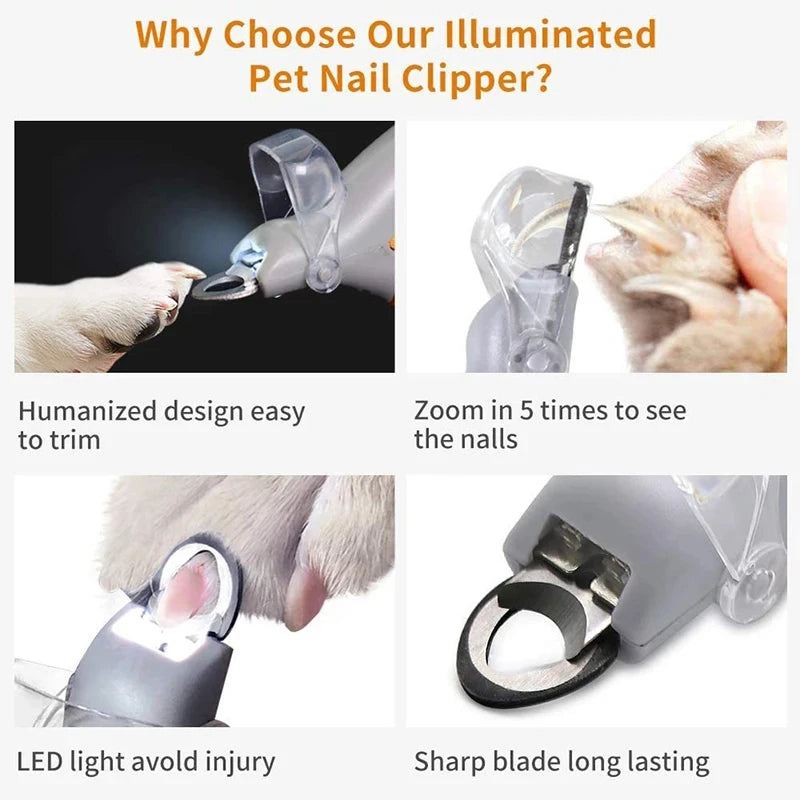 LED Pet Nail Clipper / Safe Dogs and Cats Nail Trimmer