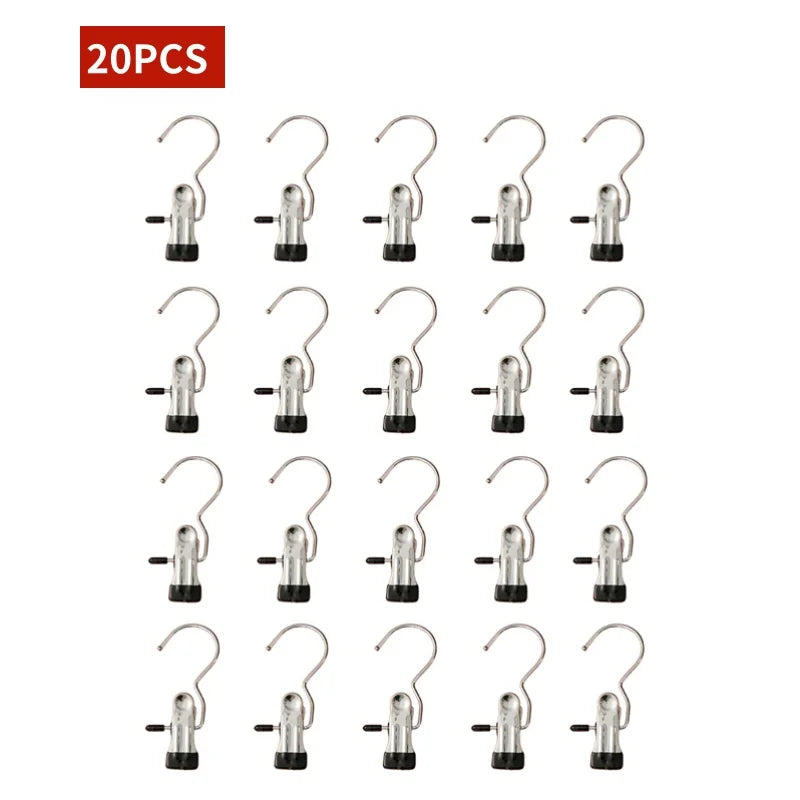 Space Saving Stainless Steel Pants  Hangers - Closet Organizer Clips (5-20 Pack)