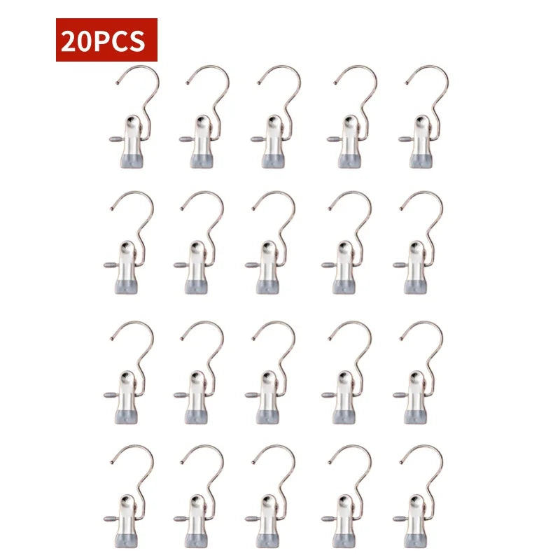 Space Saving Stainless Steel Pants  Hangers - Closet Organizer Clips (5-20 Pack)