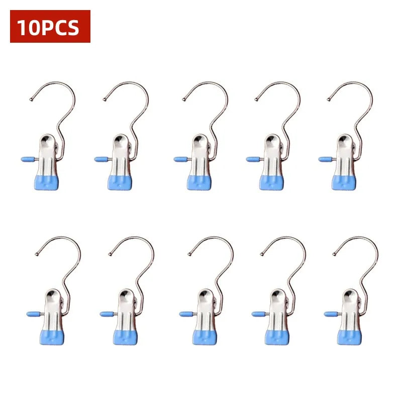 Space Saving Stainless Steel Pants  Hangers - Closet Organizer Clips (5-20 Pack)