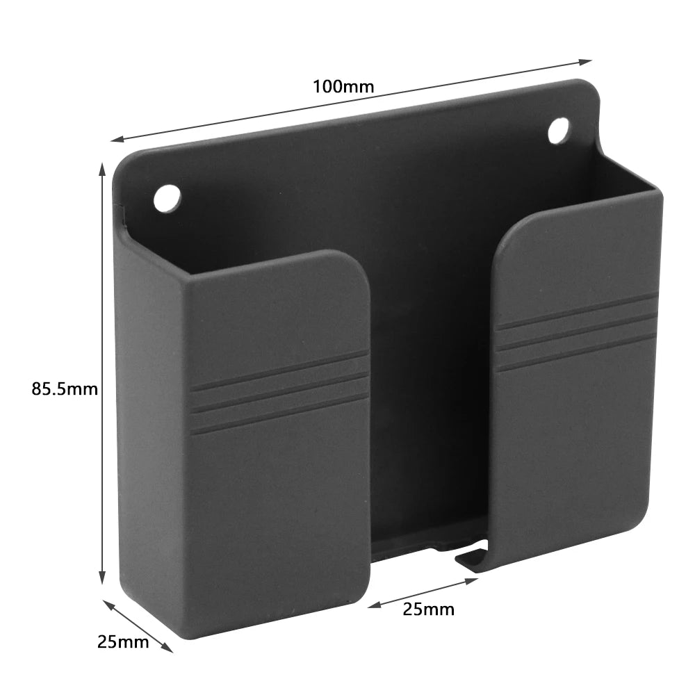 Wall Mount Phone and Remote Holder - No- Drill Storage Organizer (1, 2 or 4 Pack)