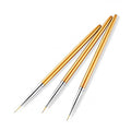 3Pcs Acrylic Nail Art Brush Set - French Liner and Details Brushes