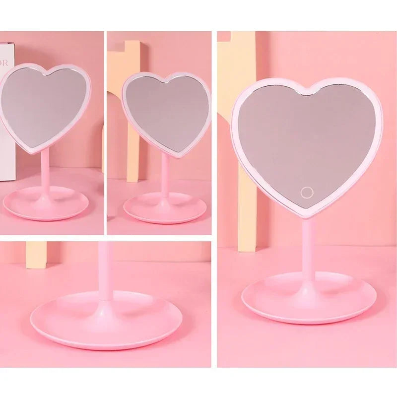 Heart Shape LED Makeup Mirror