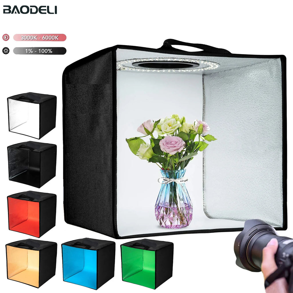 Portable Photo Studio Light Box - LED Photography Tent With Adjustable Brightness