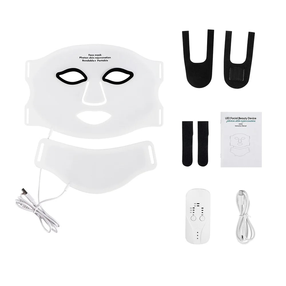 💥 7-Color LED Face and Neck Therapy Mask - Skin Rejuvenation