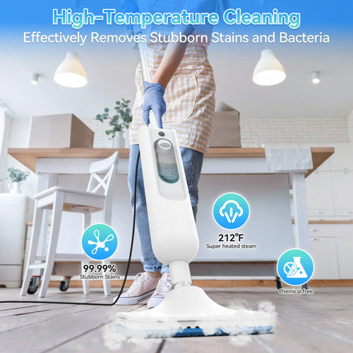 6-in-1 Steam Mop Cleaner - High TEmperature Steam Floor Cleaner For Tile, Hardwood and More