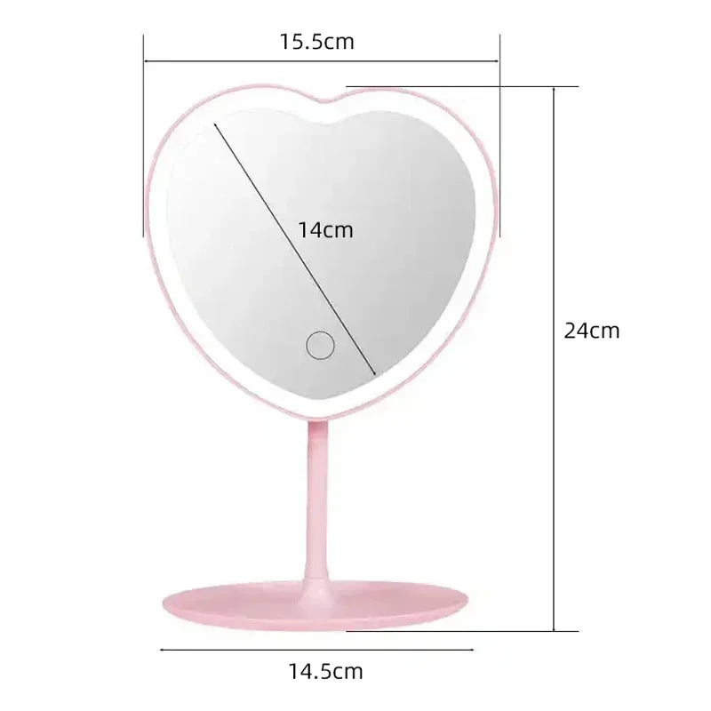 Heart Shape LED Makeup Mirror