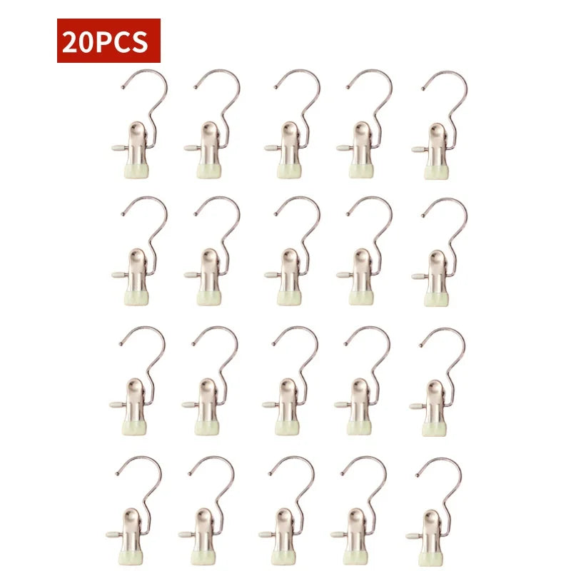 Space Saving Stainless Steel Pants  Hangers - Closet Organizer Clips (5-20 Pack)