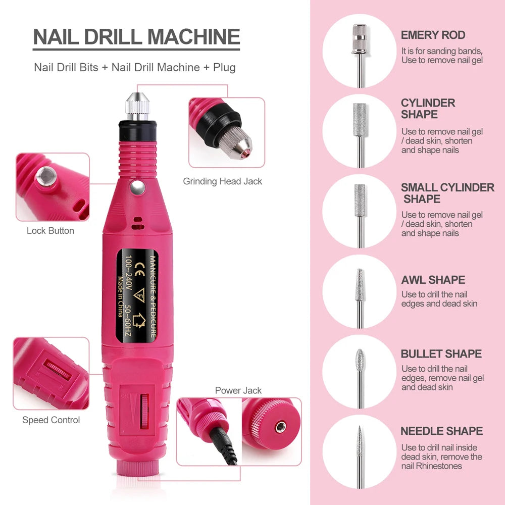 💫 Proffessional Electric Nail Drill Machine - Manicure and Pedicure Kit
