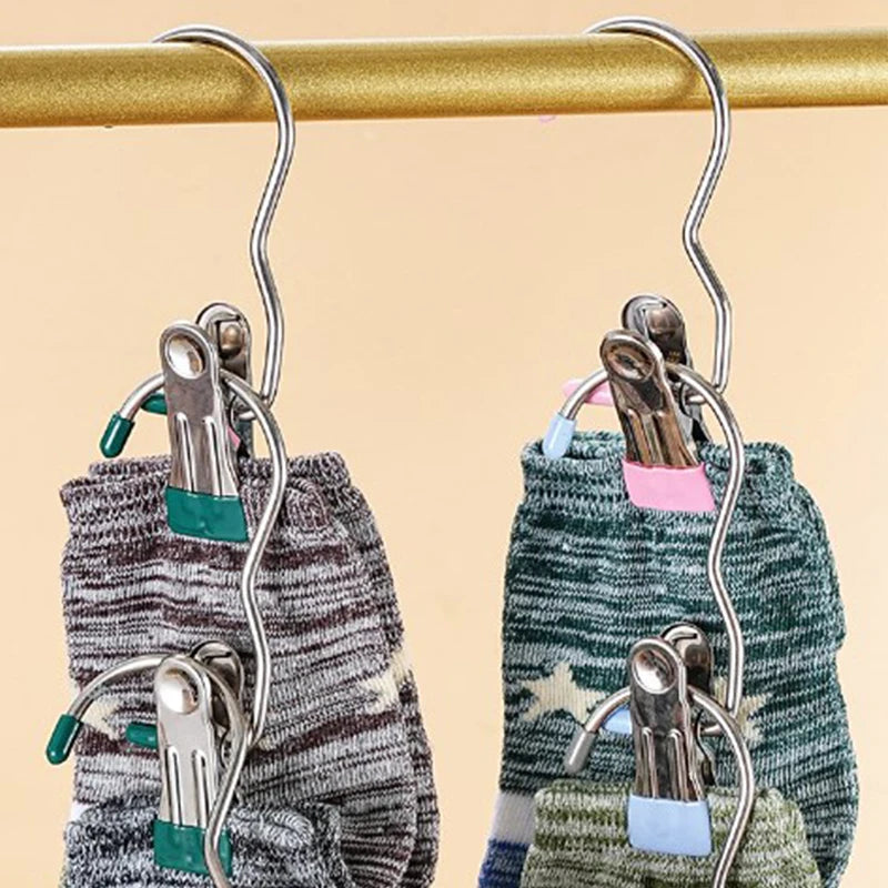 Space Saving Stainless Steel Pants  Hangers - Closet Organizer Clips (5-20 Pack)