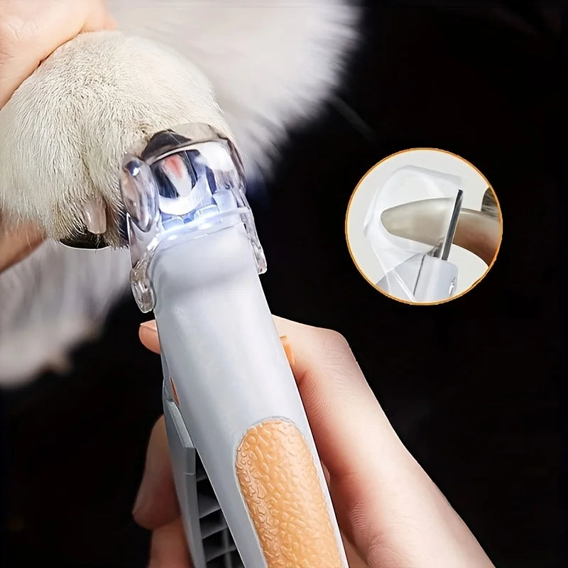 LED Light Pet Nail Clipper with Magnifying Glass – Safe Nail Trimmer Tool for Dogs & Cats.