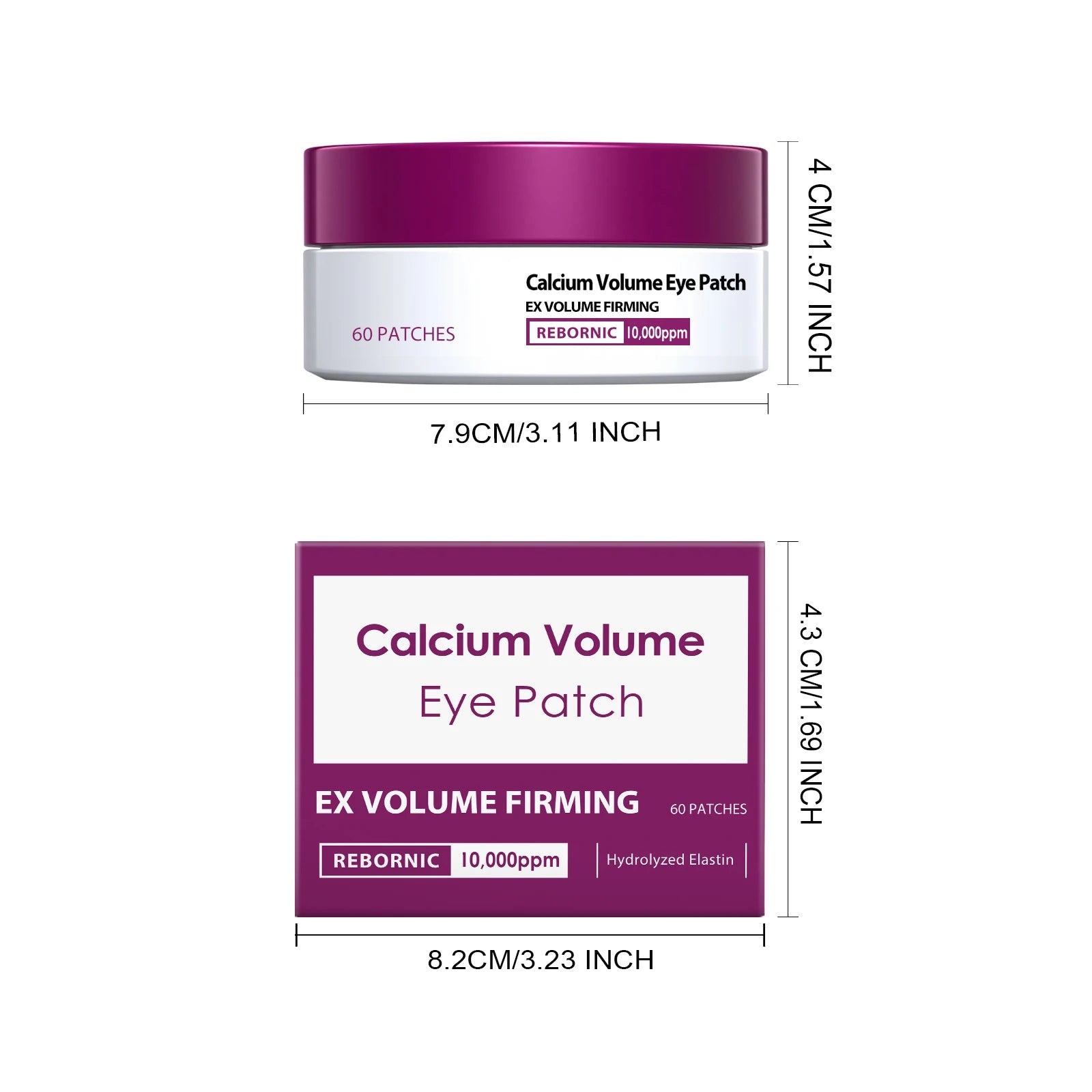 Calcium Anti - Aging Skincare Set - Facial Serum, Eye Patches and Moisturizing Balm
