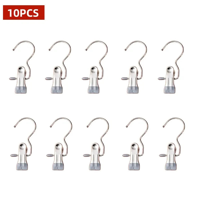 Space Saving Stainless Steel Pants  Hangers - Closet Organizer Clips (5-20 Pack)