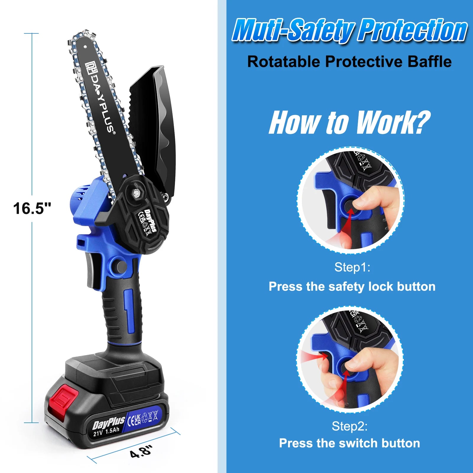 Mini Chainsaw Pro 6 Cordless - 2 Batteries Included