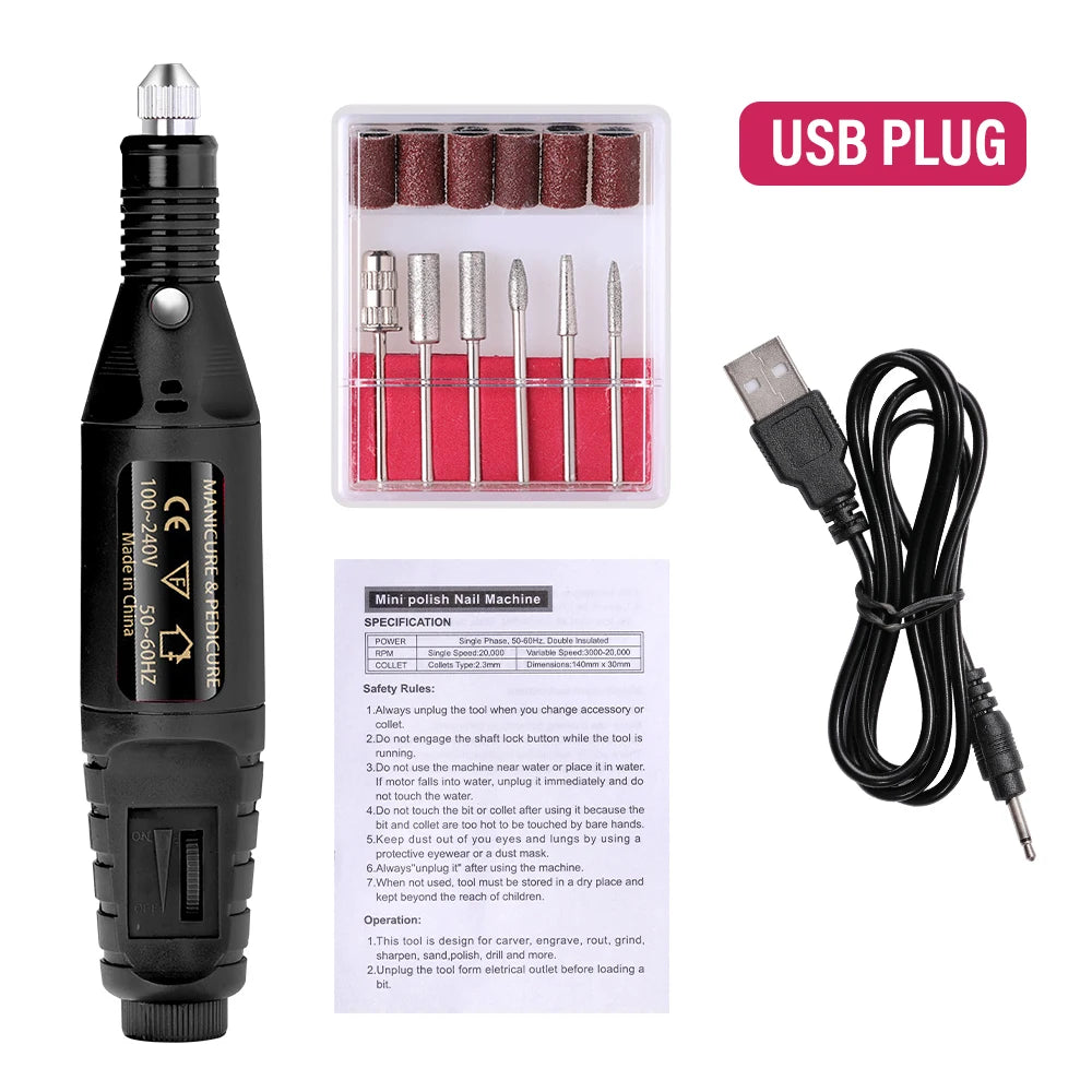 💫 Proffessional Electric Nail Drill Machine - Manicure and Pedicure Kit