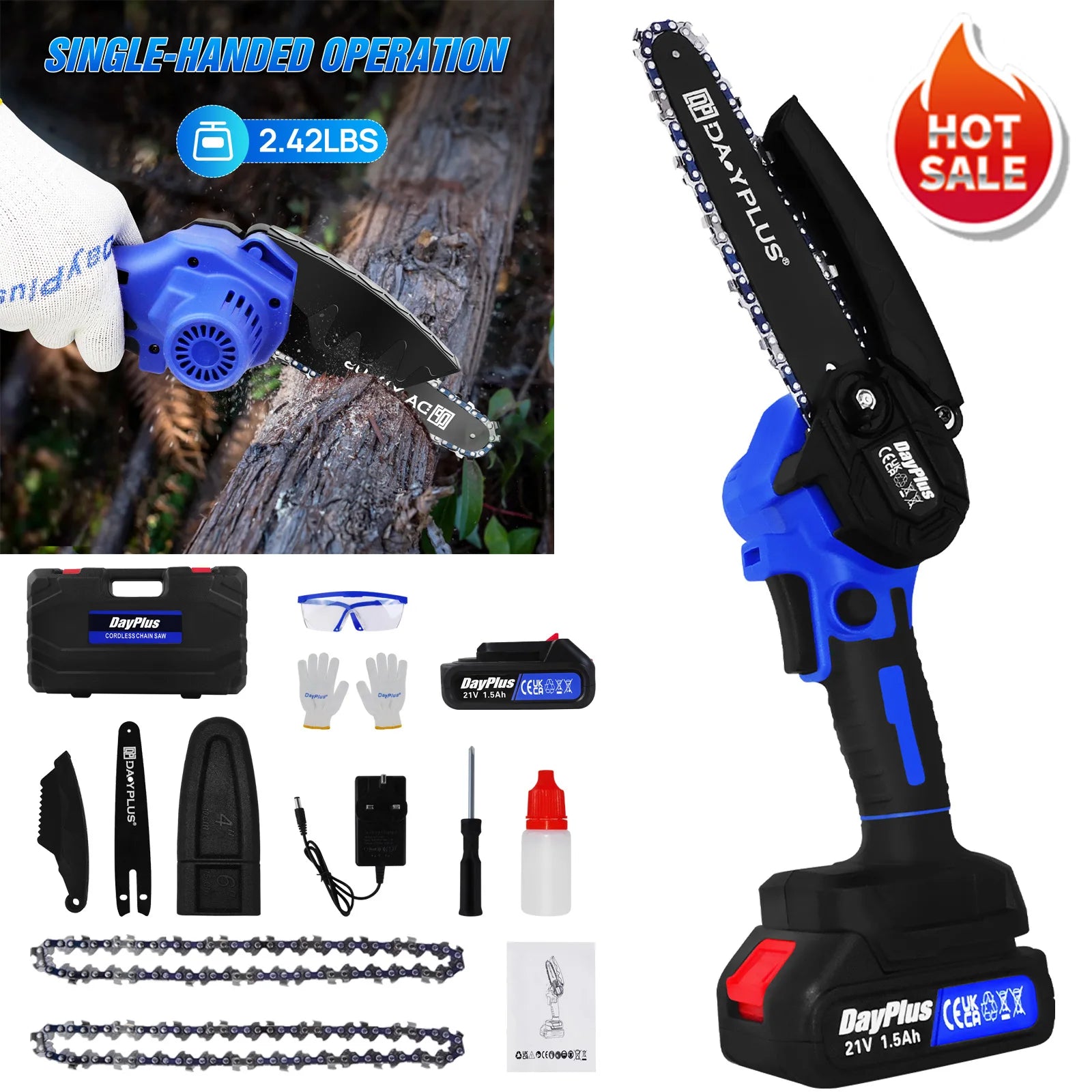 Mini Chainsaw Pro 6 Cordless - 2 Batteries Included
