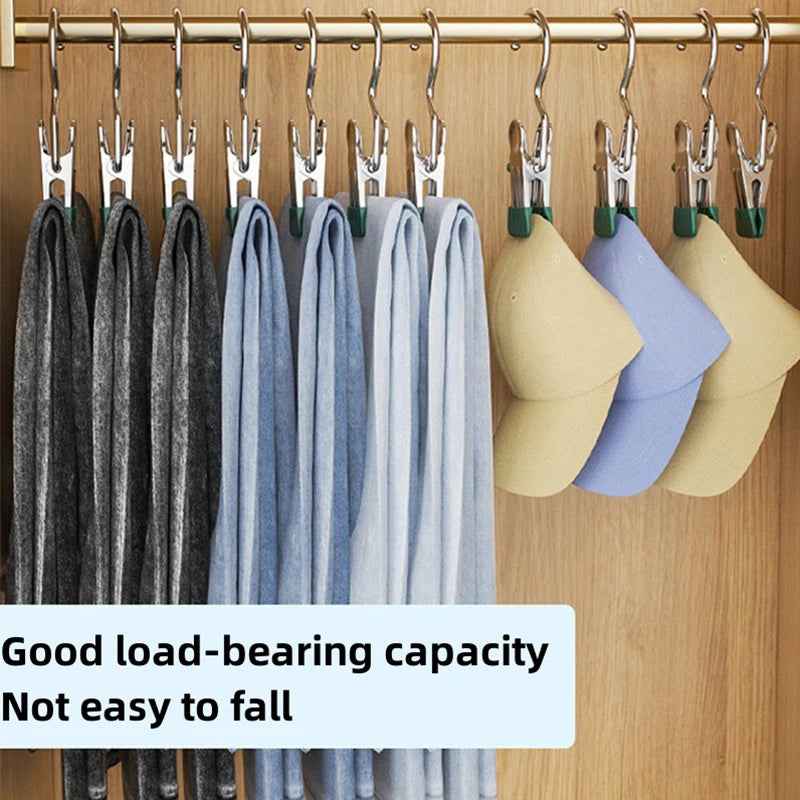 Space Saving Stainless Steel Pants  Hangers - Closet Organizer Clips (5-20 Pack)