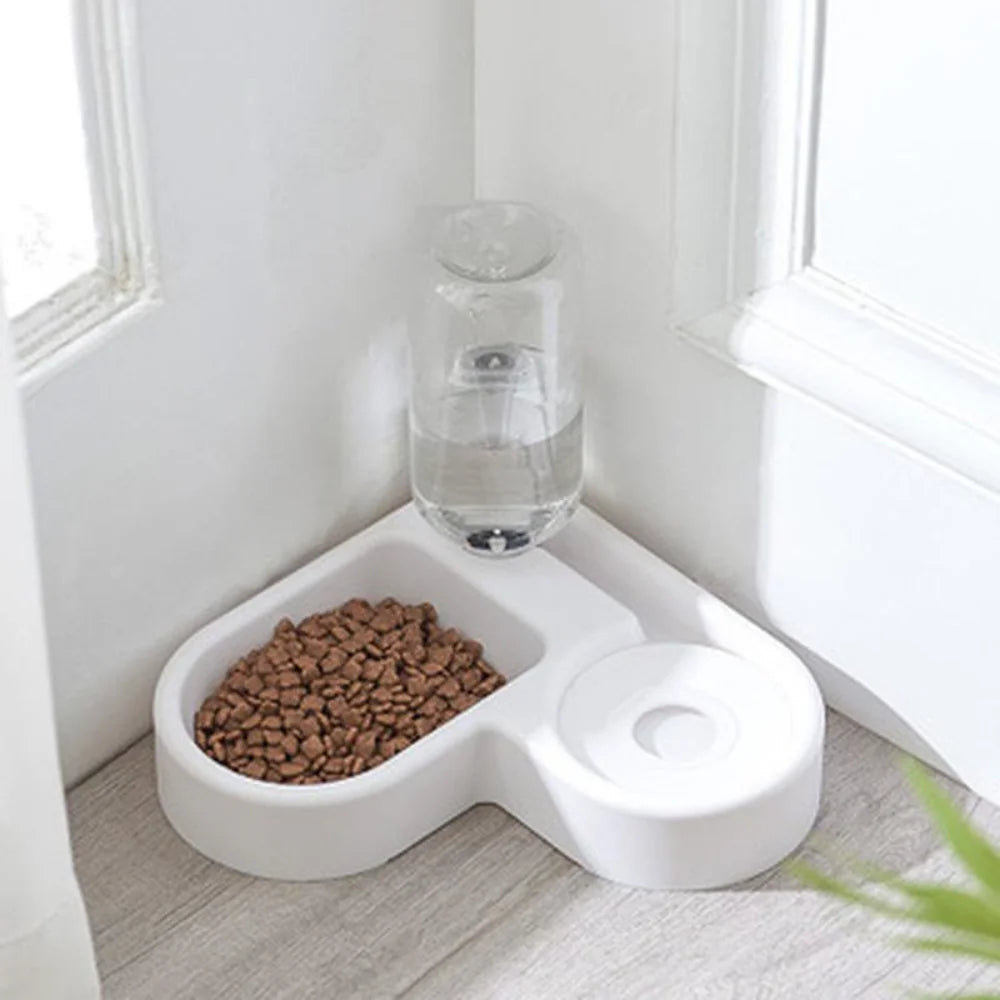 2- In -1 Automatic Pet Feeder and Water Bowl - 500ml Slow Feedling Bowl for Cats and Dogs