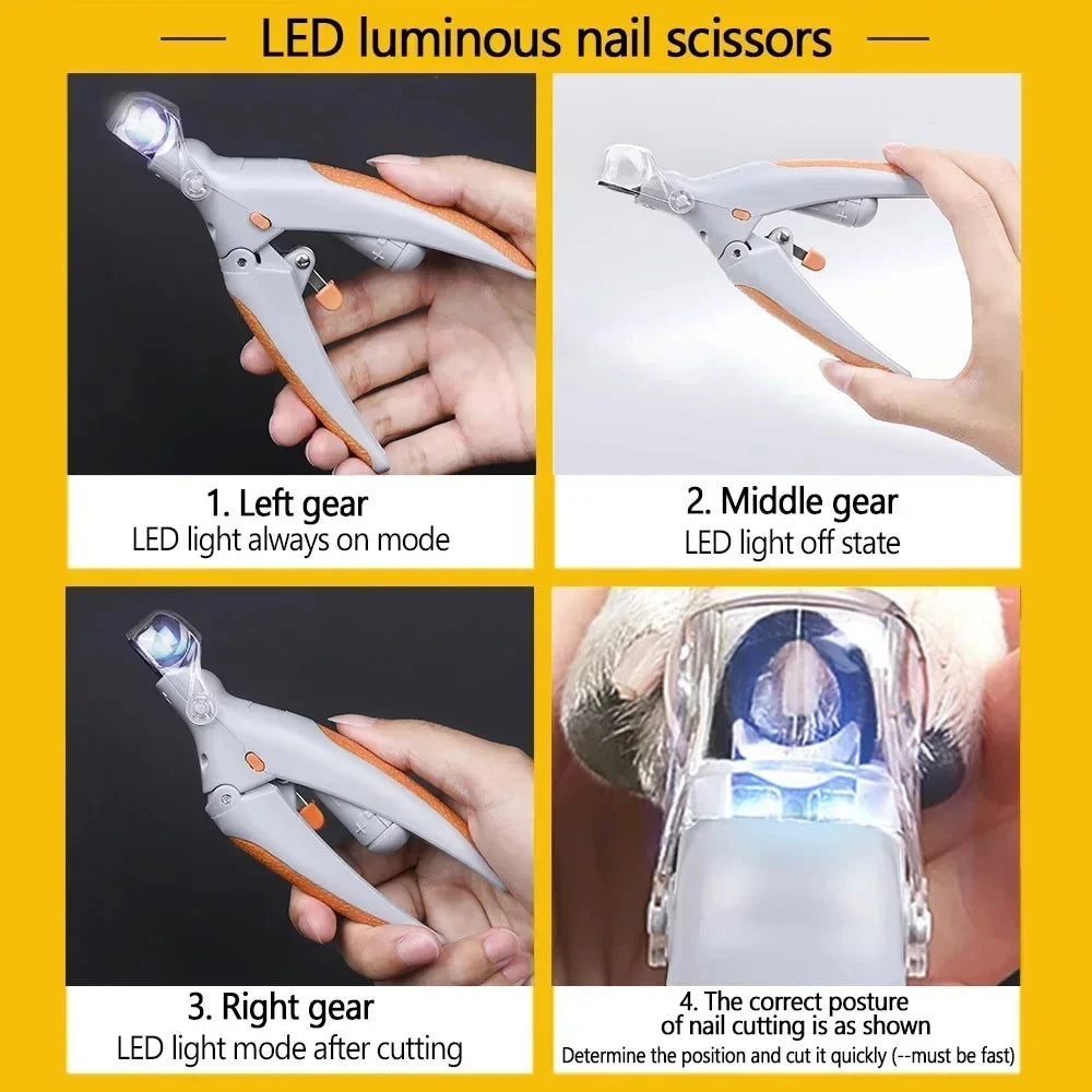 LED Pet Nail Clipper / Safe Dogs and Cats Nail Trimmer