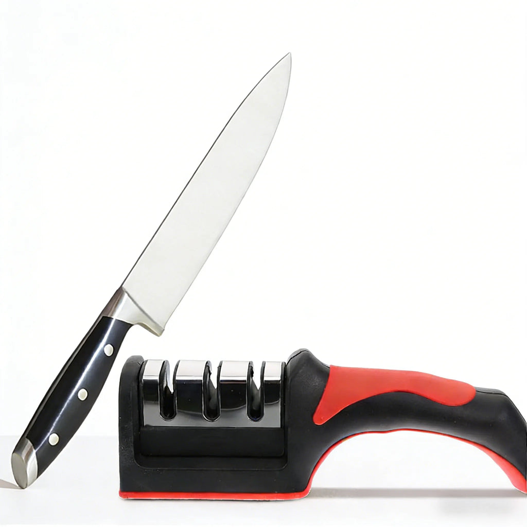 3- Stage Kitchen Knife Sharpener - Non-Slip Professional Knife Sharpening Tool