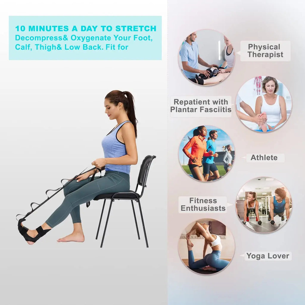 🔥 Premium Foot and Calf Stretching Strap - Flexibility and Recovery Trainer