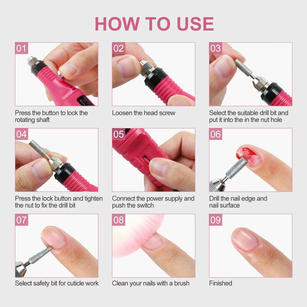 💫 Proffessional Electric Nail Drill Machine - Manicure and Pedicure Kit