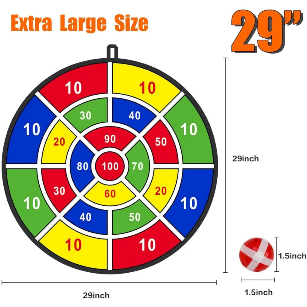 🔥 Kids Sticky Ball Dart Board Game - Safe Indoor and Outdoor Fun