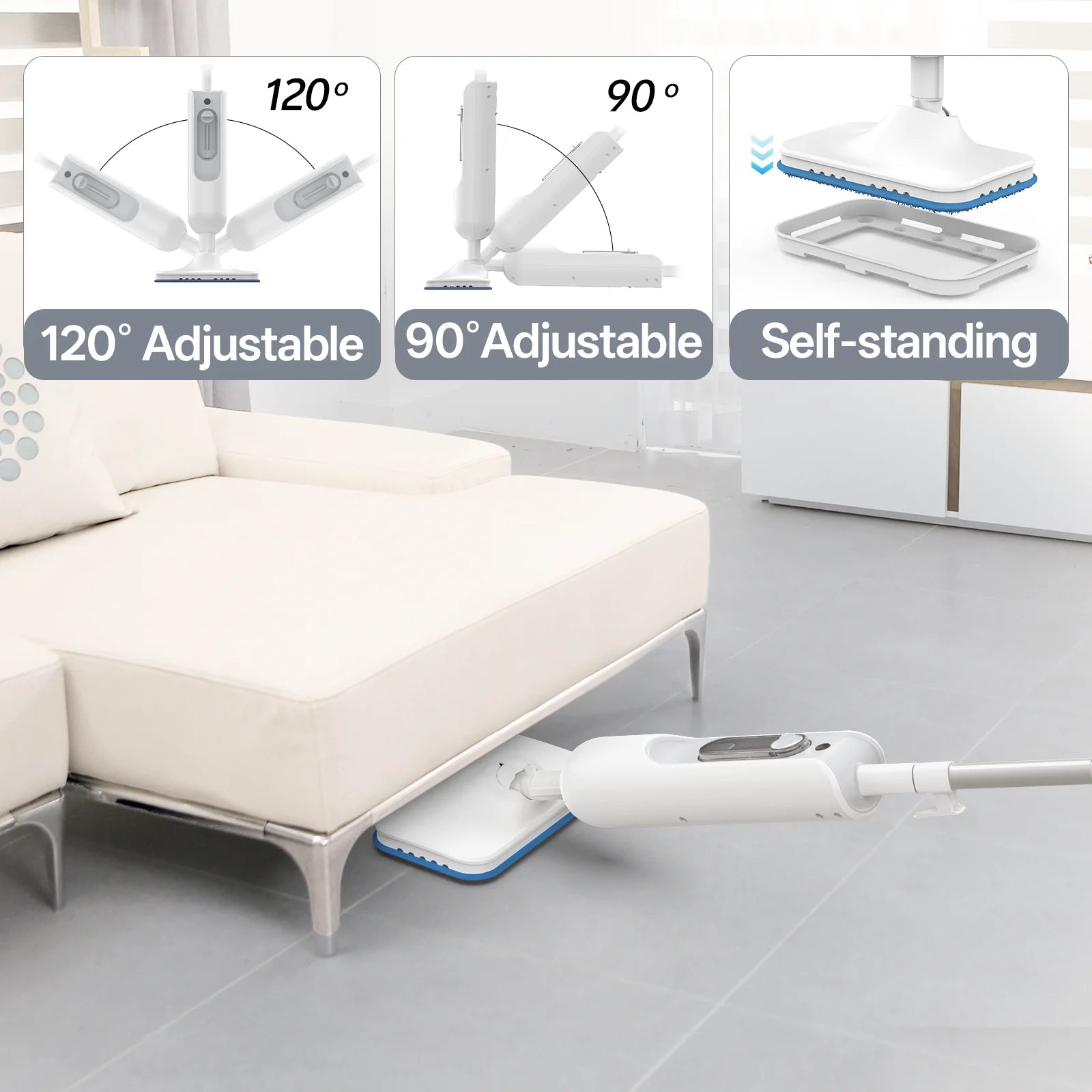 6-in-1 Steam Mop Cleaner - High TEmperature Steam Floor Cleaner For Tile, Hardwood and More