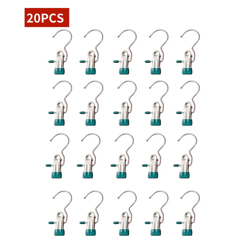 Space Saving Stainless Steel Pants  Hangers - Closet Organizer Clips (5-20 Pack)