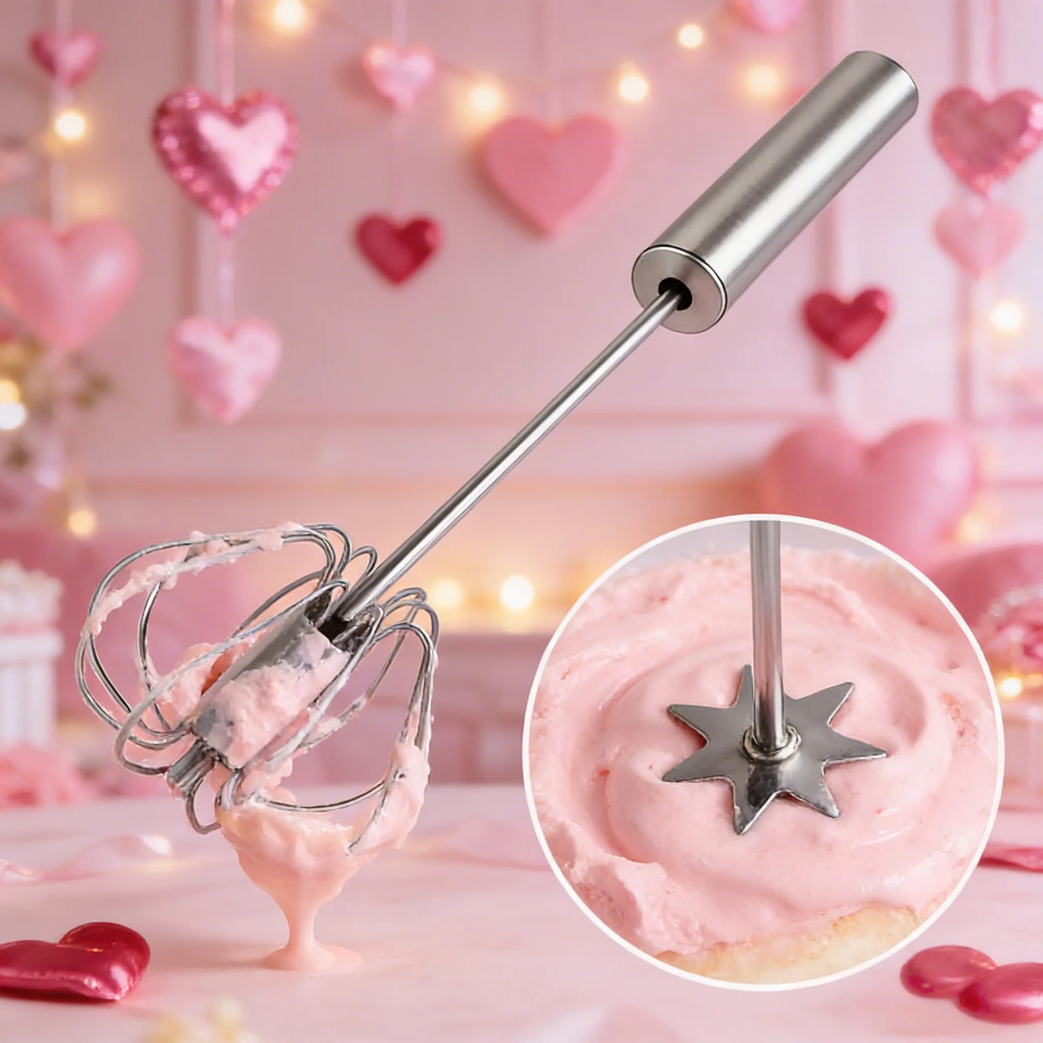 Mini Automatic Hand Whisk - One Press Egg and Coffe Mixer