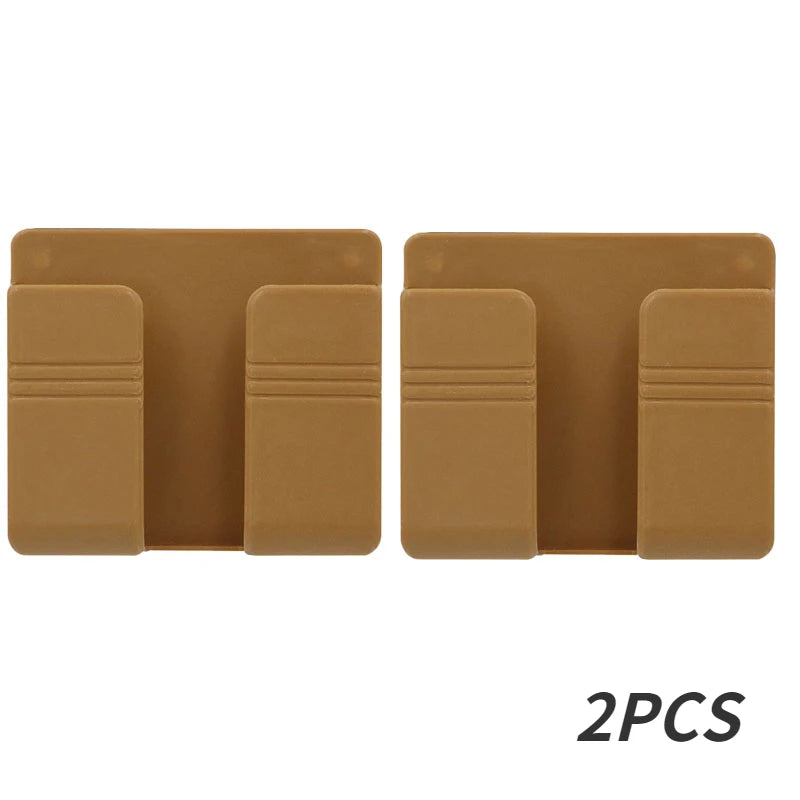 Wall Mount Phone and Remote Holder - No- Drill Storage Organizer (1, 2 or 4 Pack)