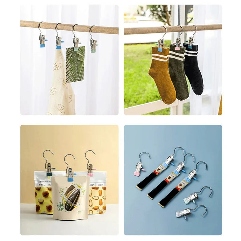 Space Saving Stainless Steel Pants  Hangers - Closet Organizer Clips (5-20 Pack)