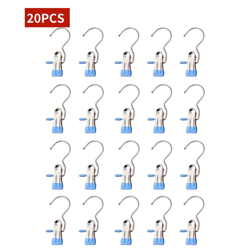 Space Saving Stainless Steel Pants  Hangers - Closet Organizer Clips (5-20 Pack)