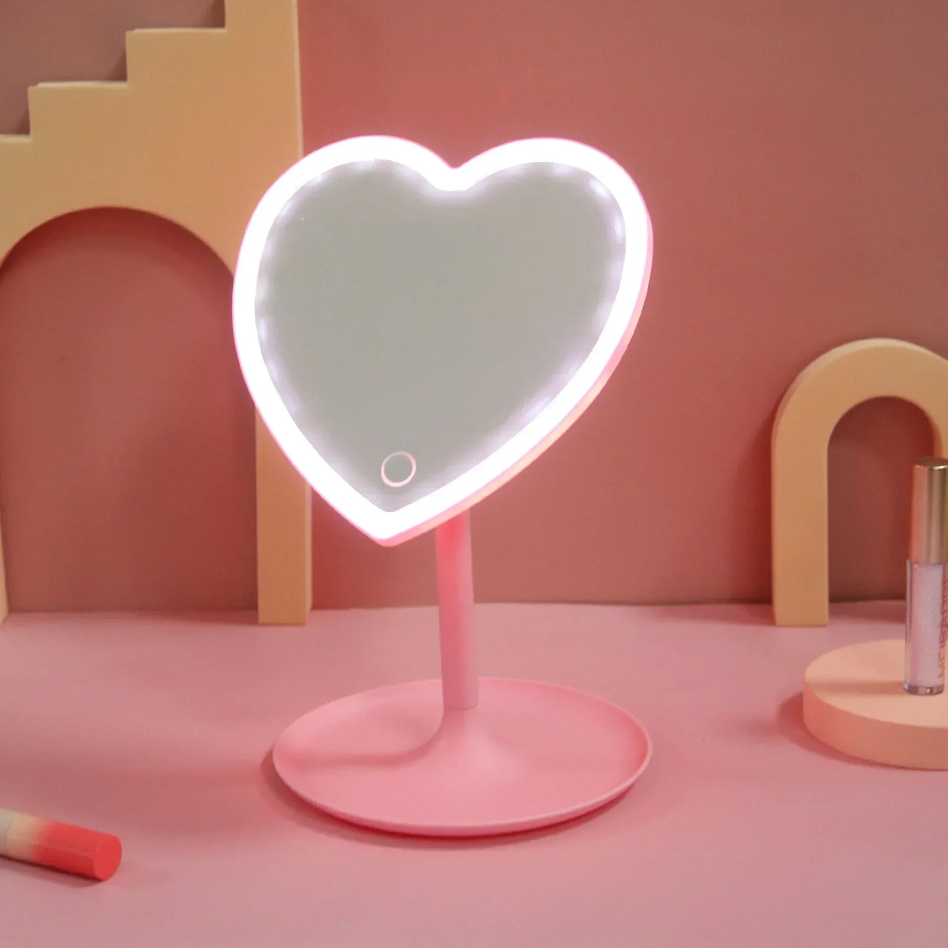 Heart Shape LED Makeup Mirror