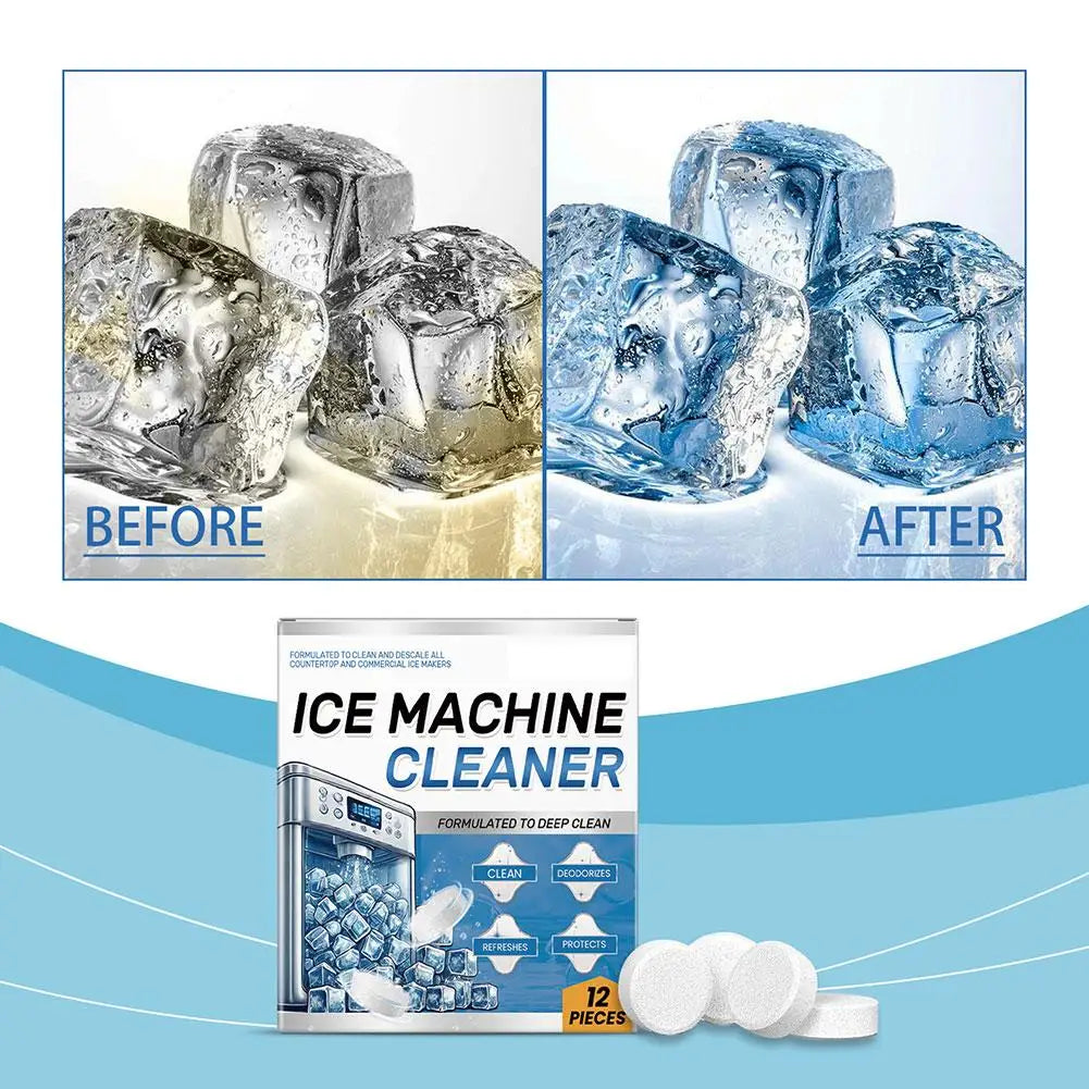 Ice Machine Cleaning Tablets - 12 Pack Descaler and Odor Remover