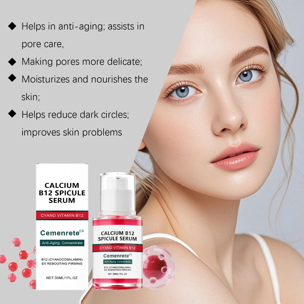 Calcium Anti - Aging Skincare Set - Facial Serum, Eye Patches and Moisturizing Balm